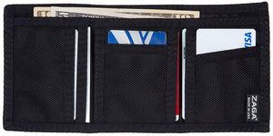 Trifold Ballistic Nylon Hook & Loop Closure Wallet | Retro Style Wallet | Durable Waterproof Ballistic Nylon Wallet | Tactical Grade ID-Card Holder Wallet | Black