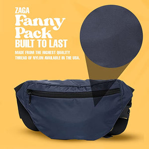 Fanny Pack / Premium Nylon Waist Pack / Water Resistant Pouch / Navy Blue/ Made in USA