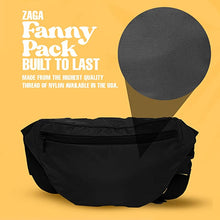 Load image into Gallery viewer, Fanny Pack / Premium Nylon Pack / Water Resistant Pouch / Black / Made In USA