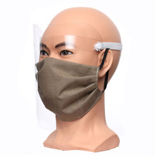 Load image into Gallery viewer, Reusable Face Mask - Mens - LG -XL - Black Elastic - Plastic Face Shield Included