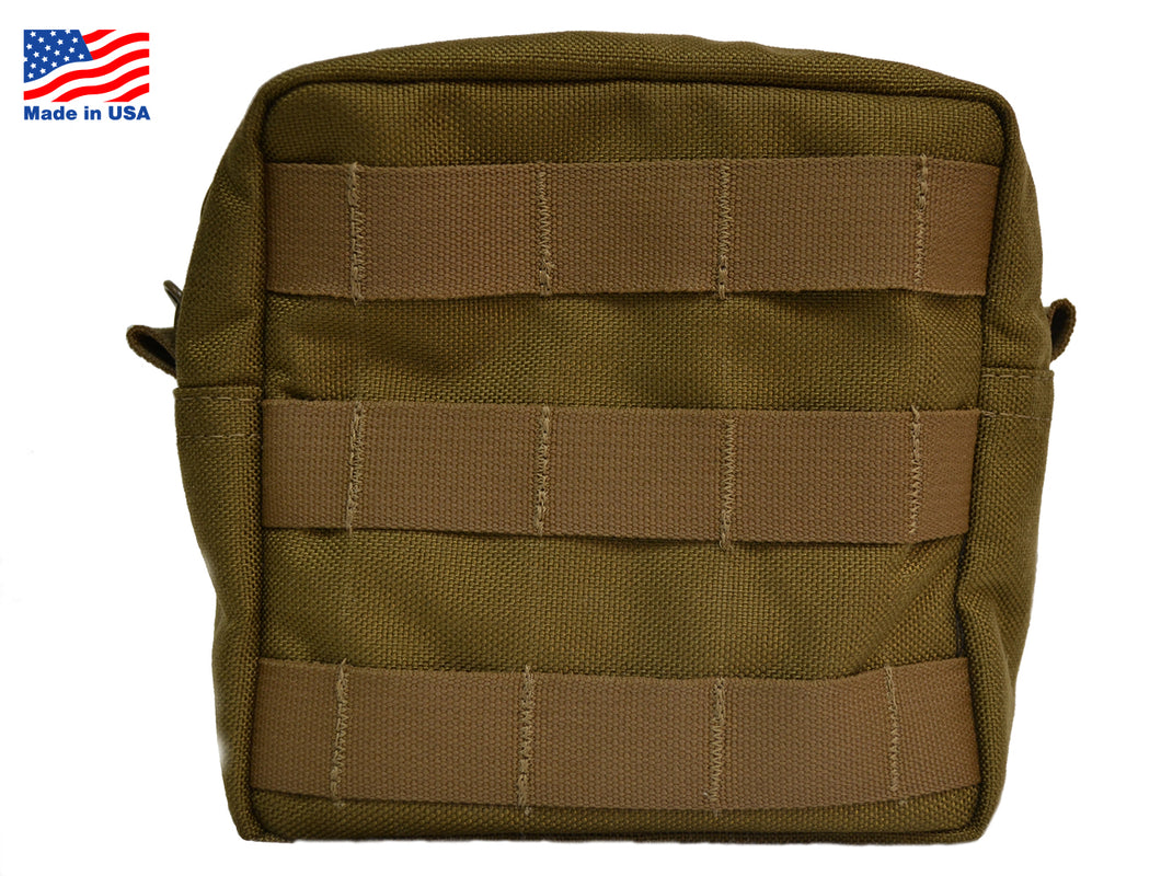 Coyote Tan Pouch, 6 x 6 , Molle Attachment , Cordura Nylon